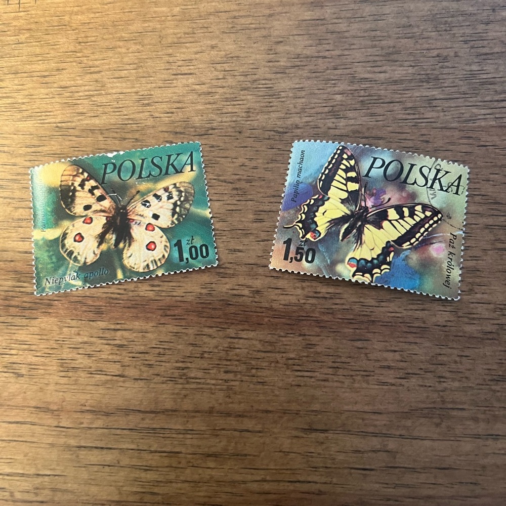 1977 Vintage Polish Butterfly Stamps